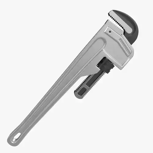 Pipe Wrench Tool Low High Poly