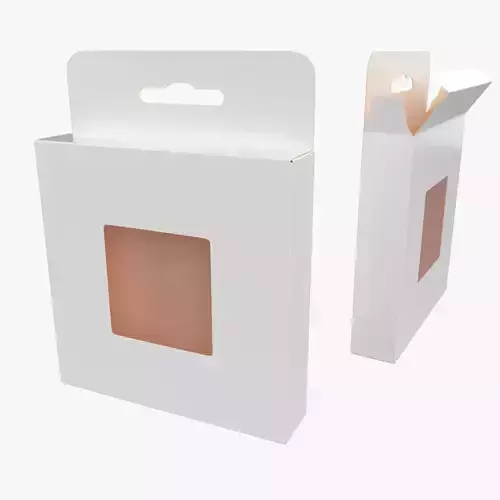 Hanging Paper Box Closed Opened Unwrapped 3D model