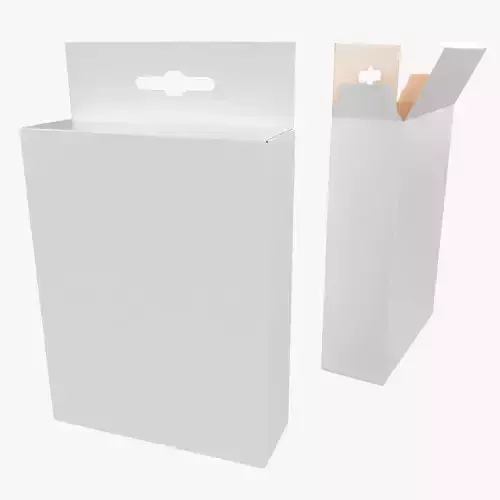 Hanging Paper Box Closed Opened Unwrapped 3D model