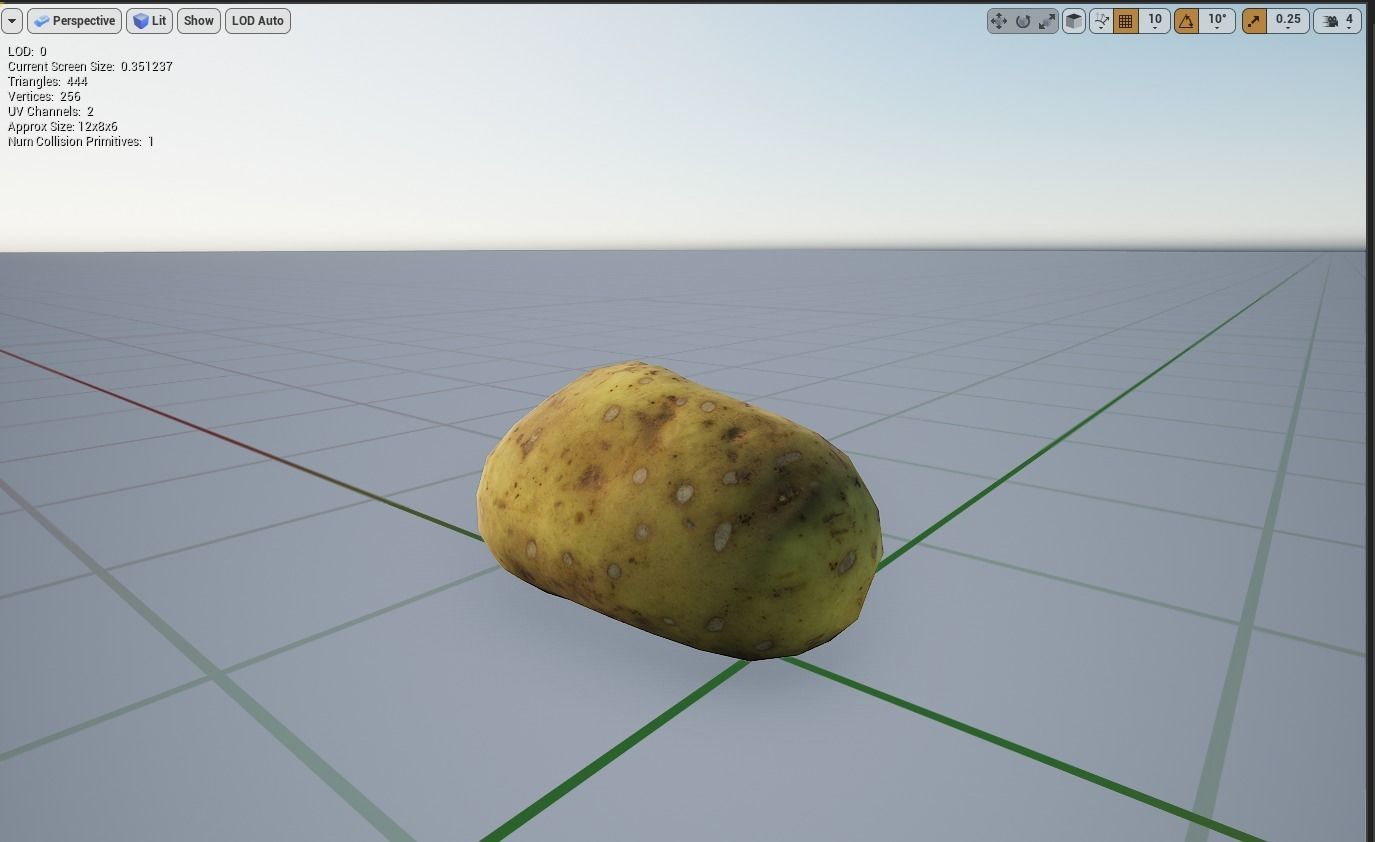 Big Potato Low-poly 3D model_7