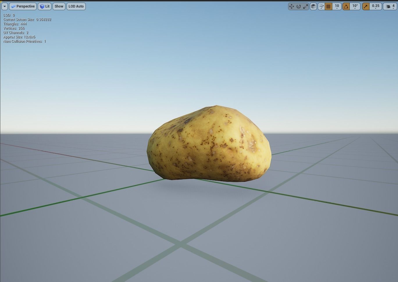 Big Potato Low-poly 3D model_8