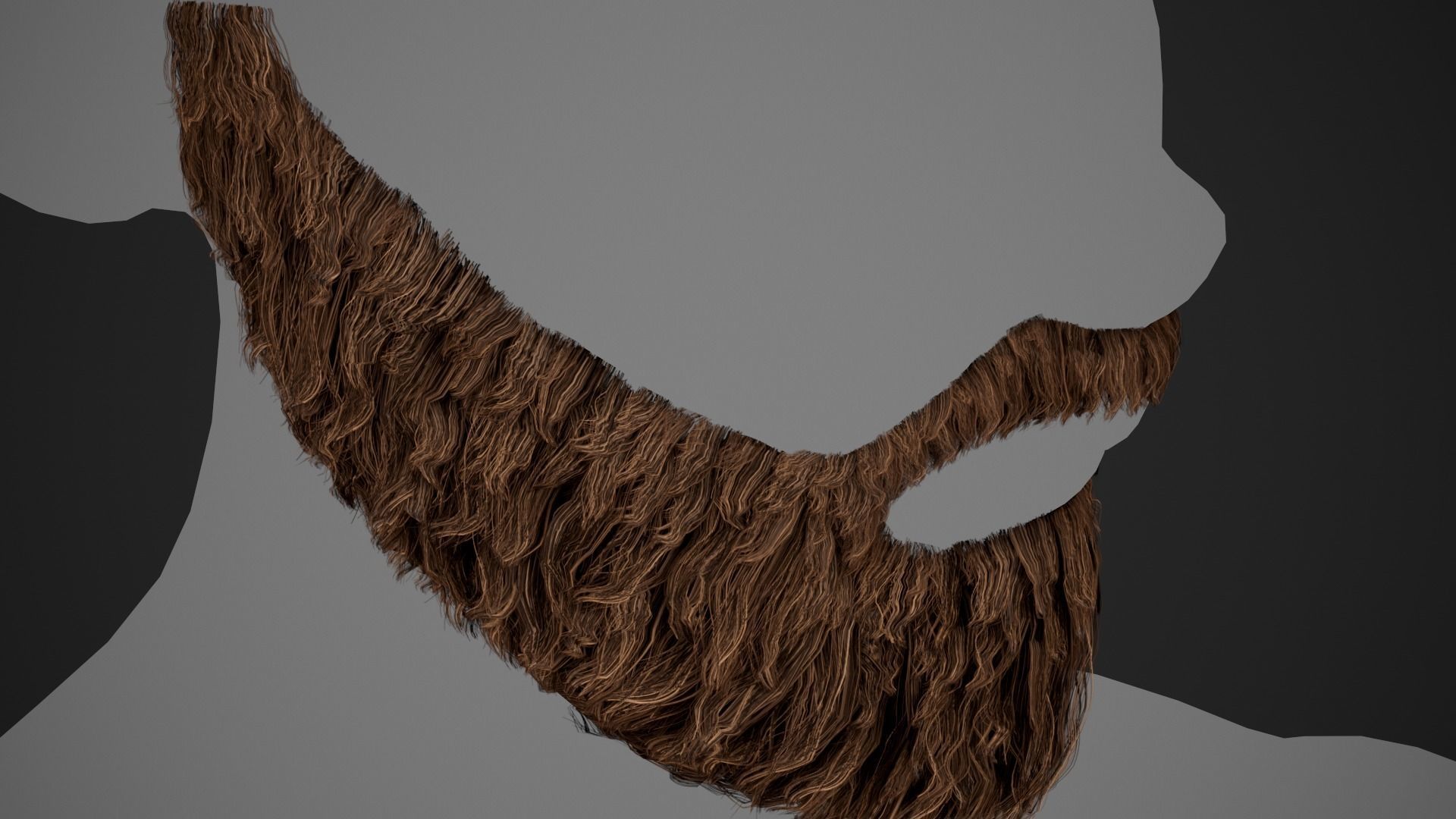 Facial Hair Cards Style 1 - Full Beard 1 Low-poly 3D model_9