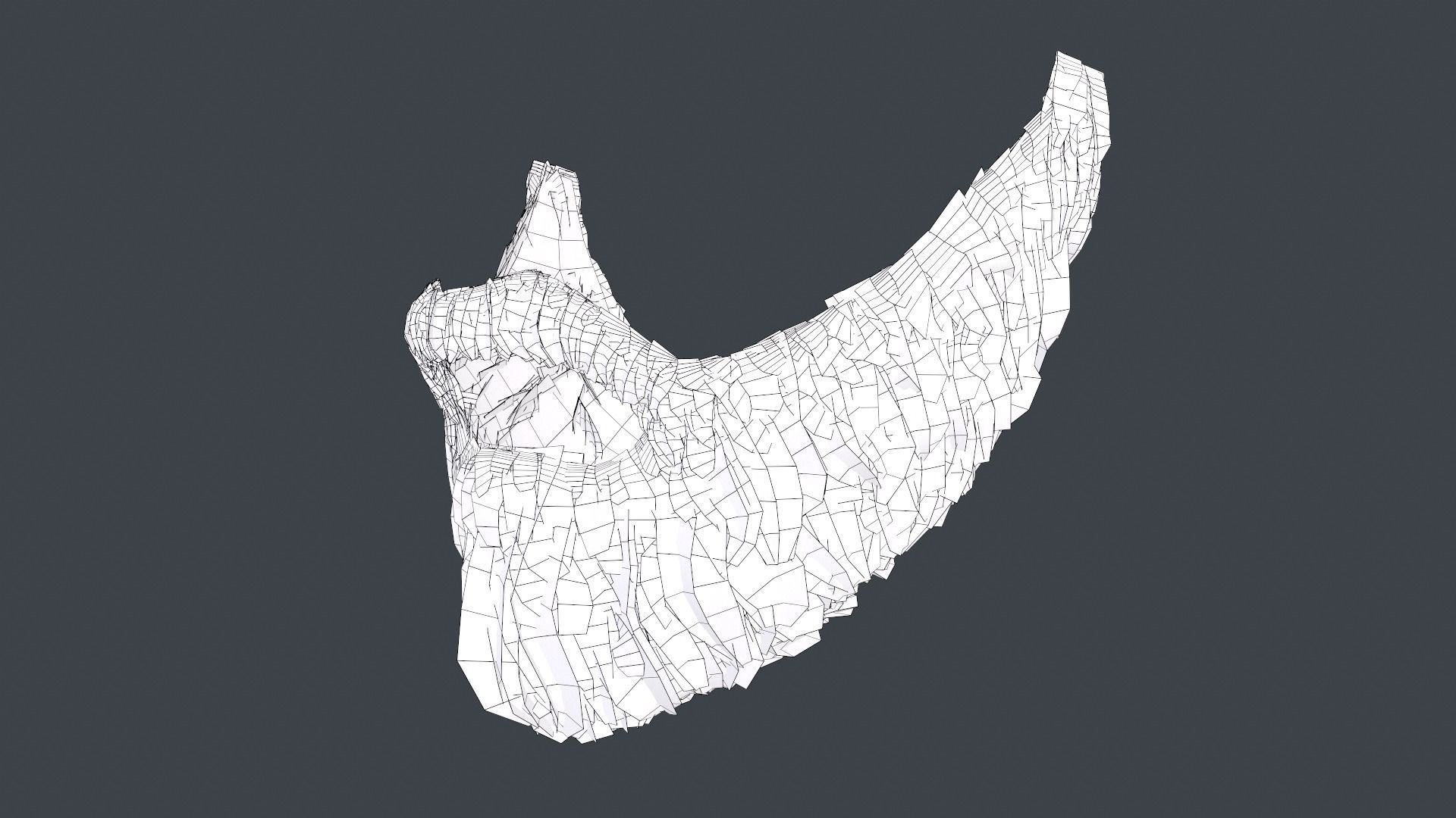 Facial Hair Cards Style 1 - Full Beard 1 Low-poly 3D model_20