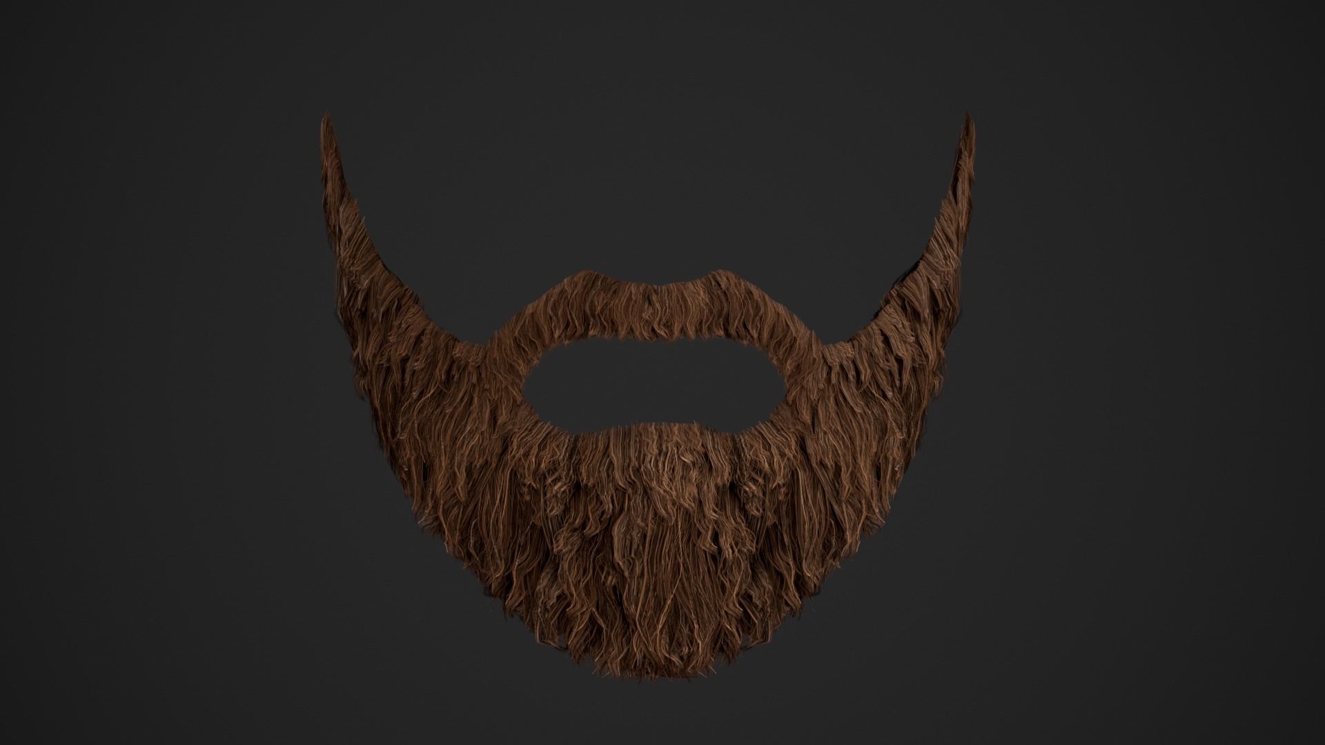 Facial Hair Cards Style 1 - Full Beard 1 Low-poly 3D model_18