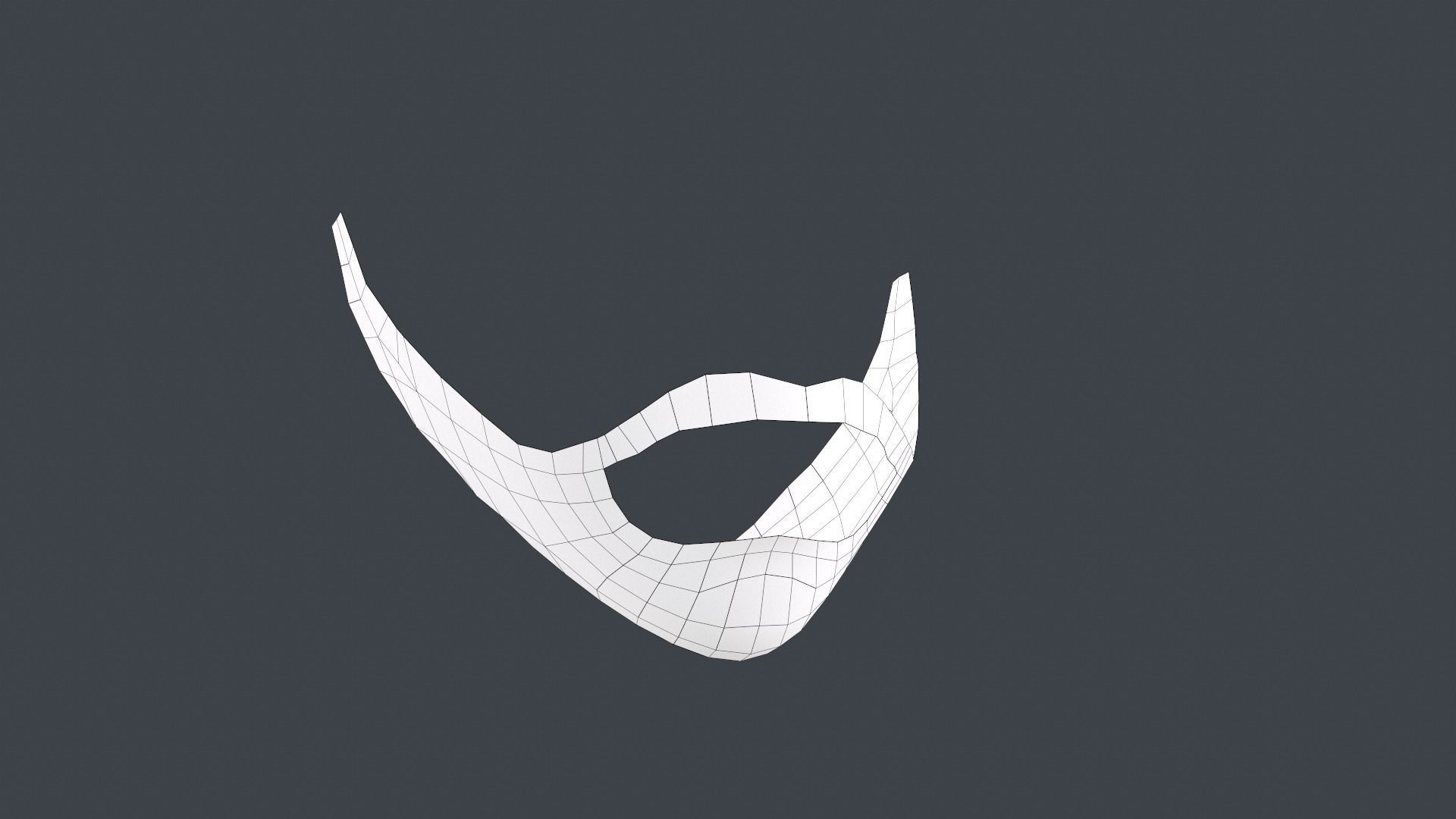 Facial Hair Cards Style 1 - Full Beard 1 Low-poly 3D model_25