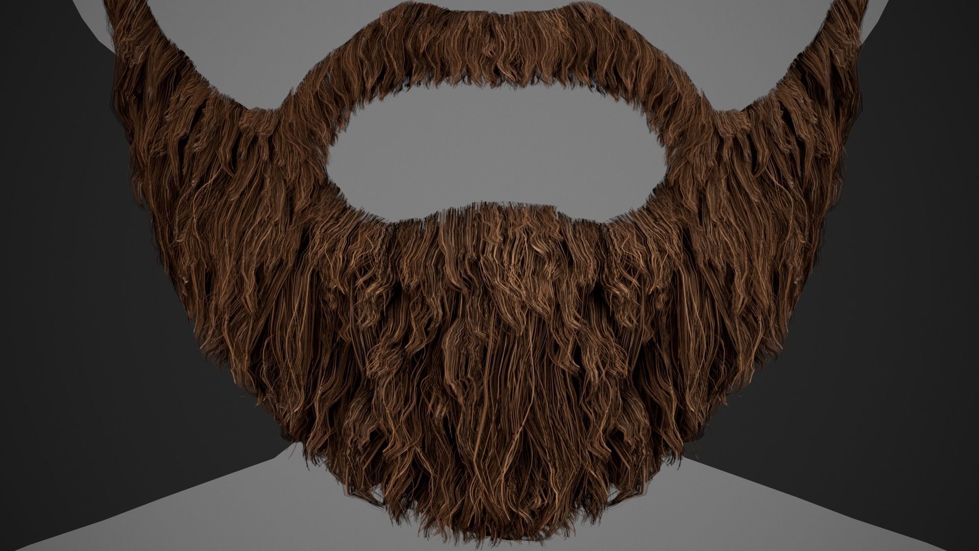 Facial Hair Cards Style 1 - Full Beard 1 Low-poly 3D model_13