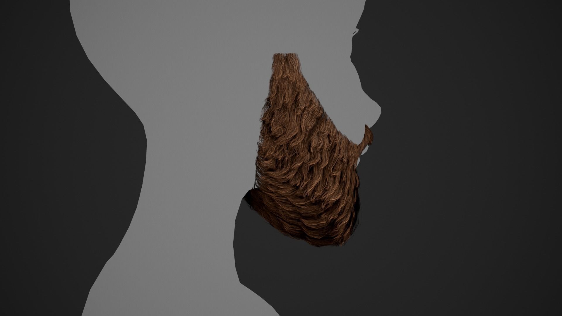 Facial Hair Cards Style 1 - Full Beard 1 Low-poly 3D model_5