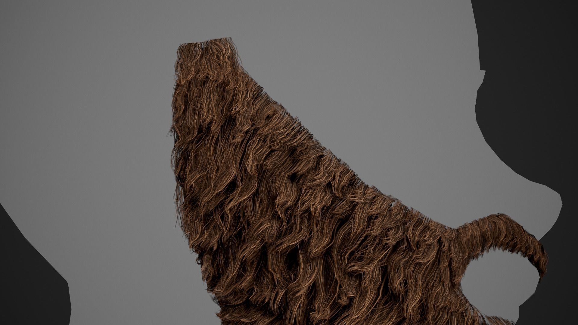 Facial Hair Cards Style 1 - Full Beard 1 Low-poly 3D model_12