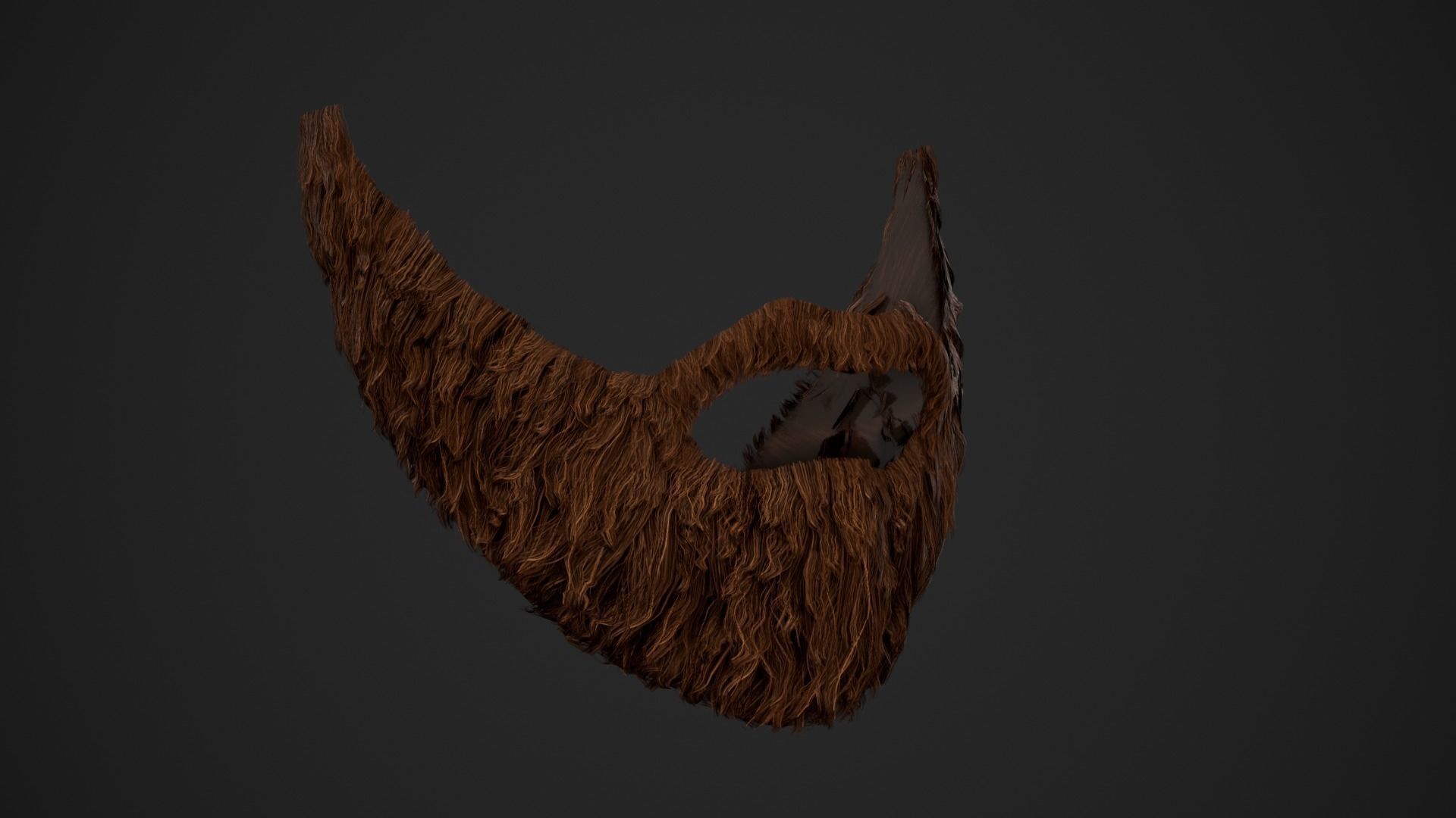Facial Hair Cards Style 1 - Full Beard 1 Low-poly 3D model_16