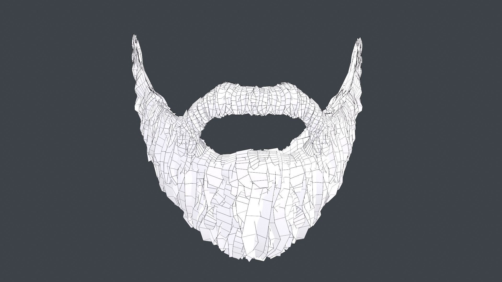 Facial Hair Cards Style 1 - Full Beard 1 Low-poly 3D model_21
