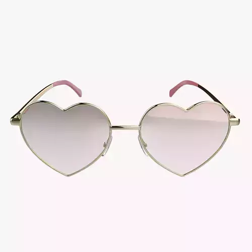 Heart Shaped Glasses Metal High Low Poly