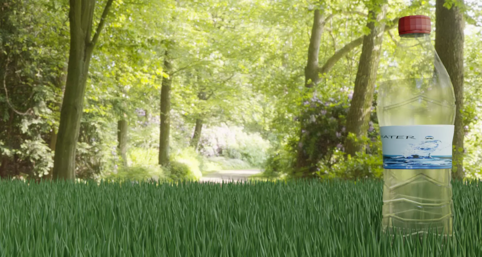 water bottel Low-poly 3D model_0