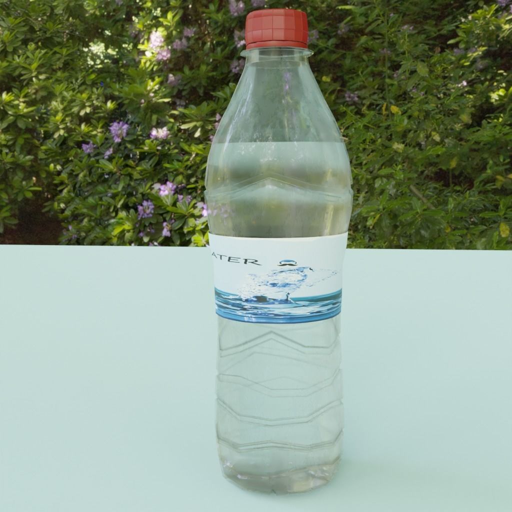 water bottel Low-poly 3D model_1