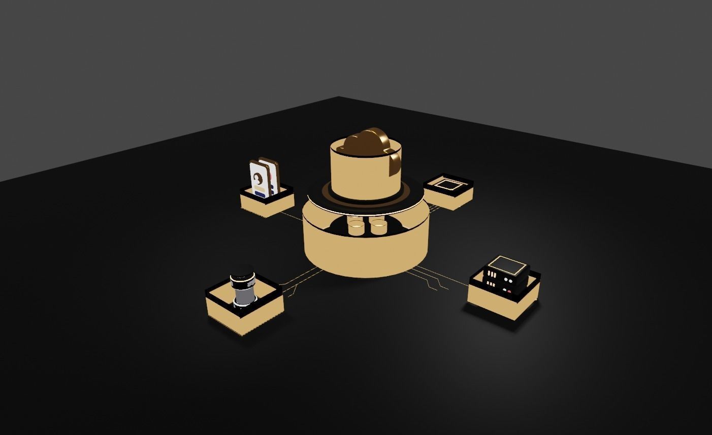 Isometric Cloud Computing for Landing Page 3D model_4