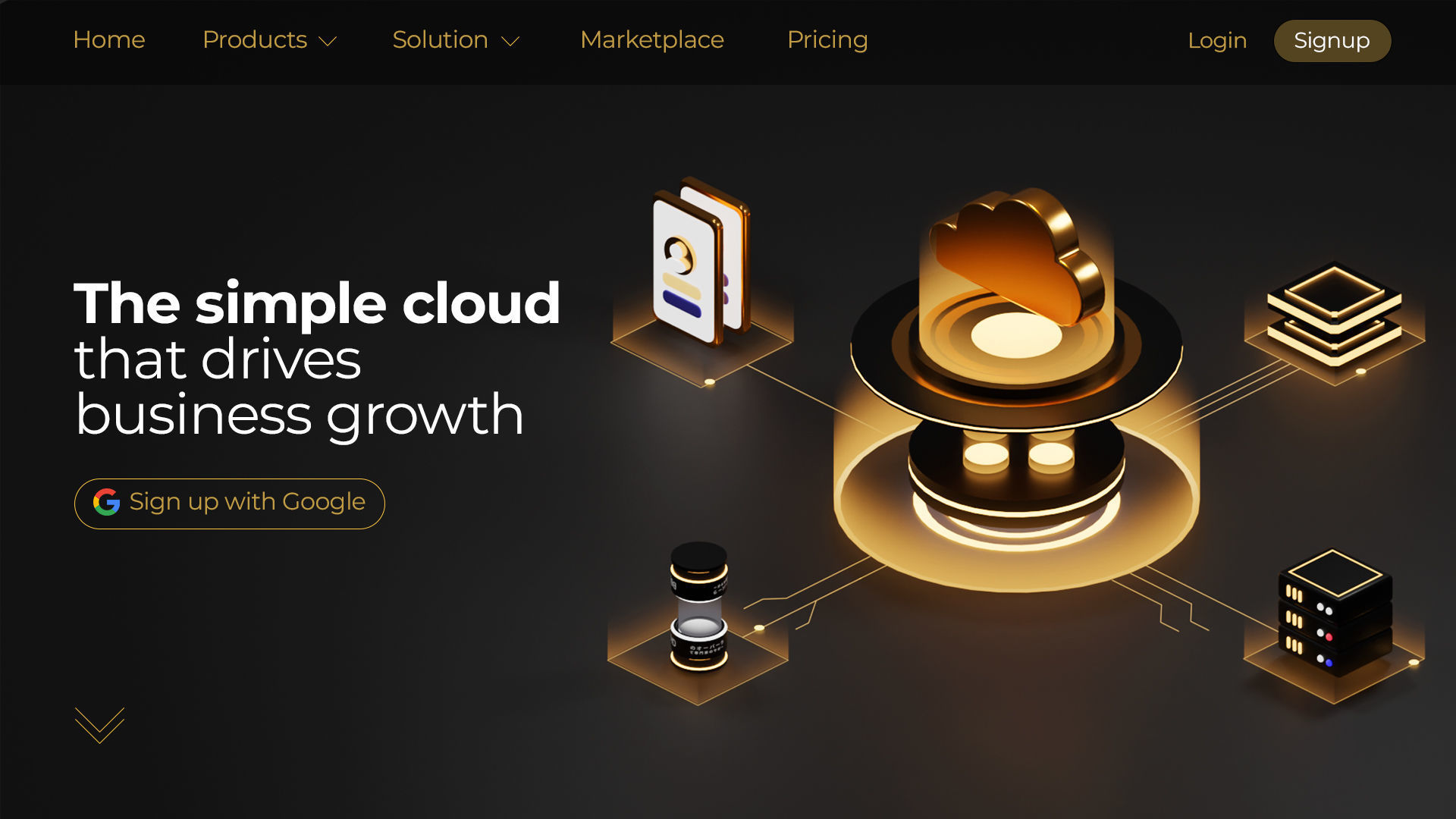 Isometric Cloud Computing for Landing Page 3D model_2