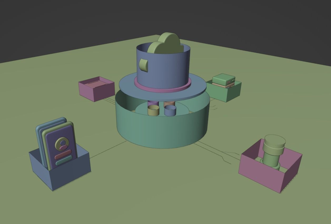 Isometric Cloud Computing for Landing Page 3D model_5
