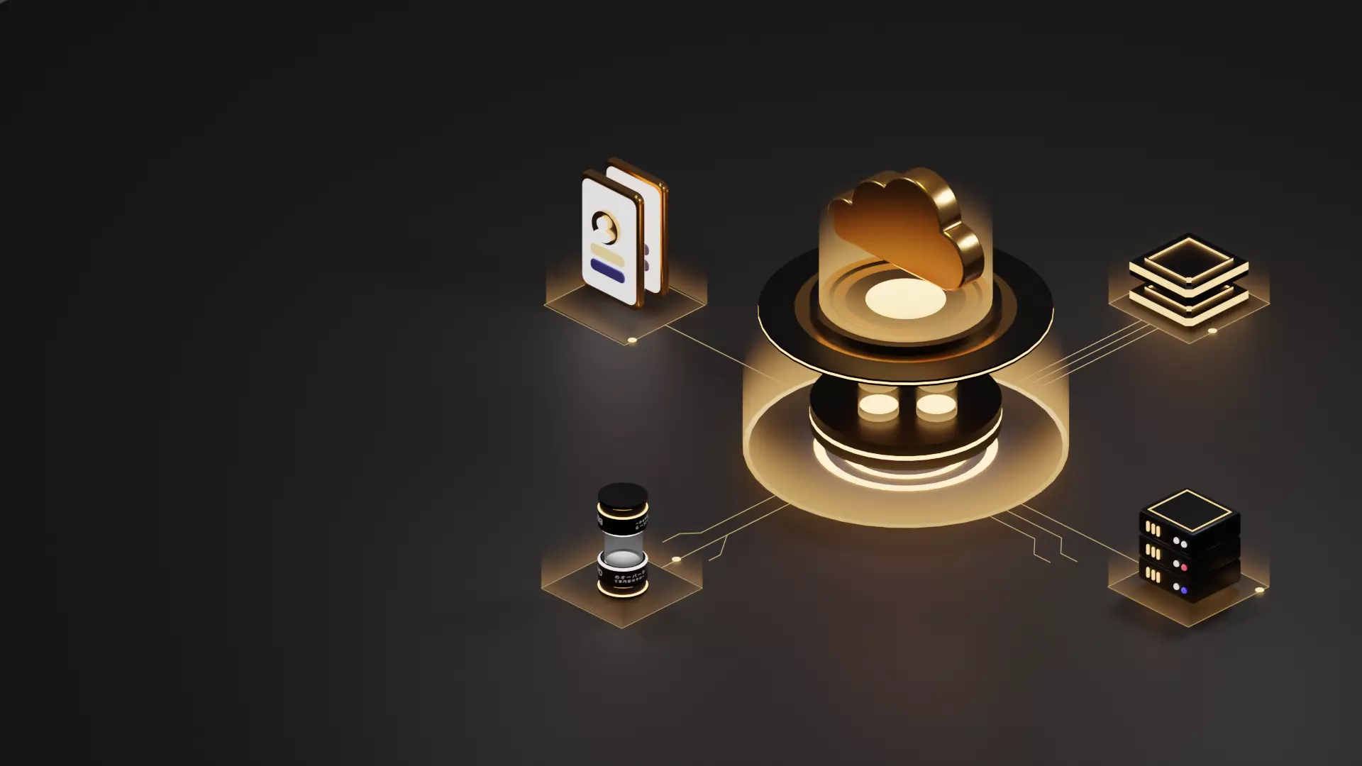 Isometric Cloud Computing for Landing Page 3D model_0