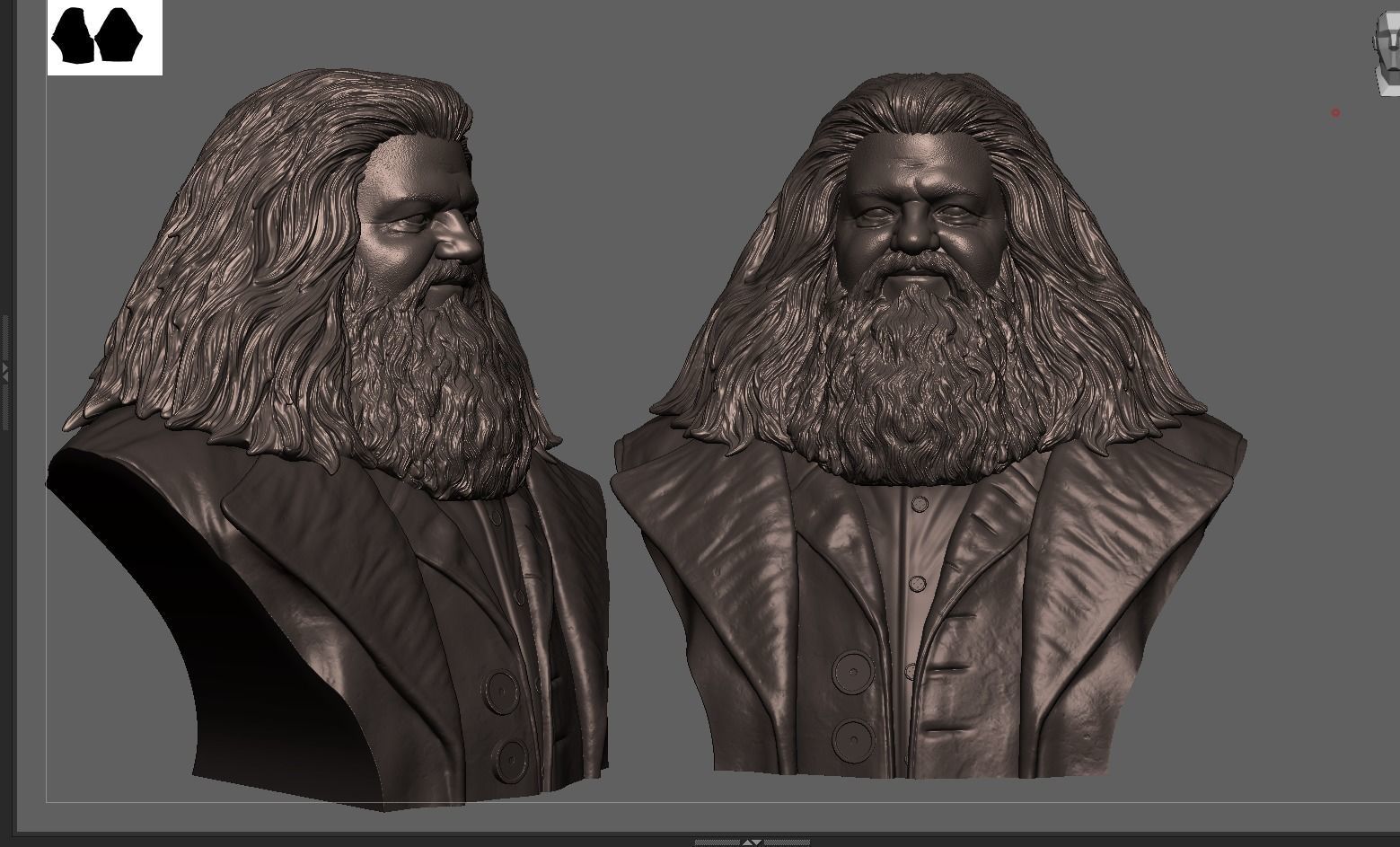Rubeus Hagrid Bust 3D print model_7