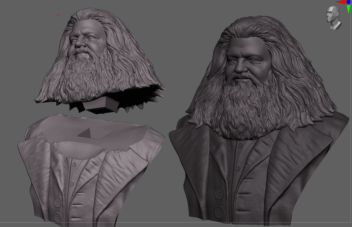 Rubeus Hagrid Bust 3D print model_9