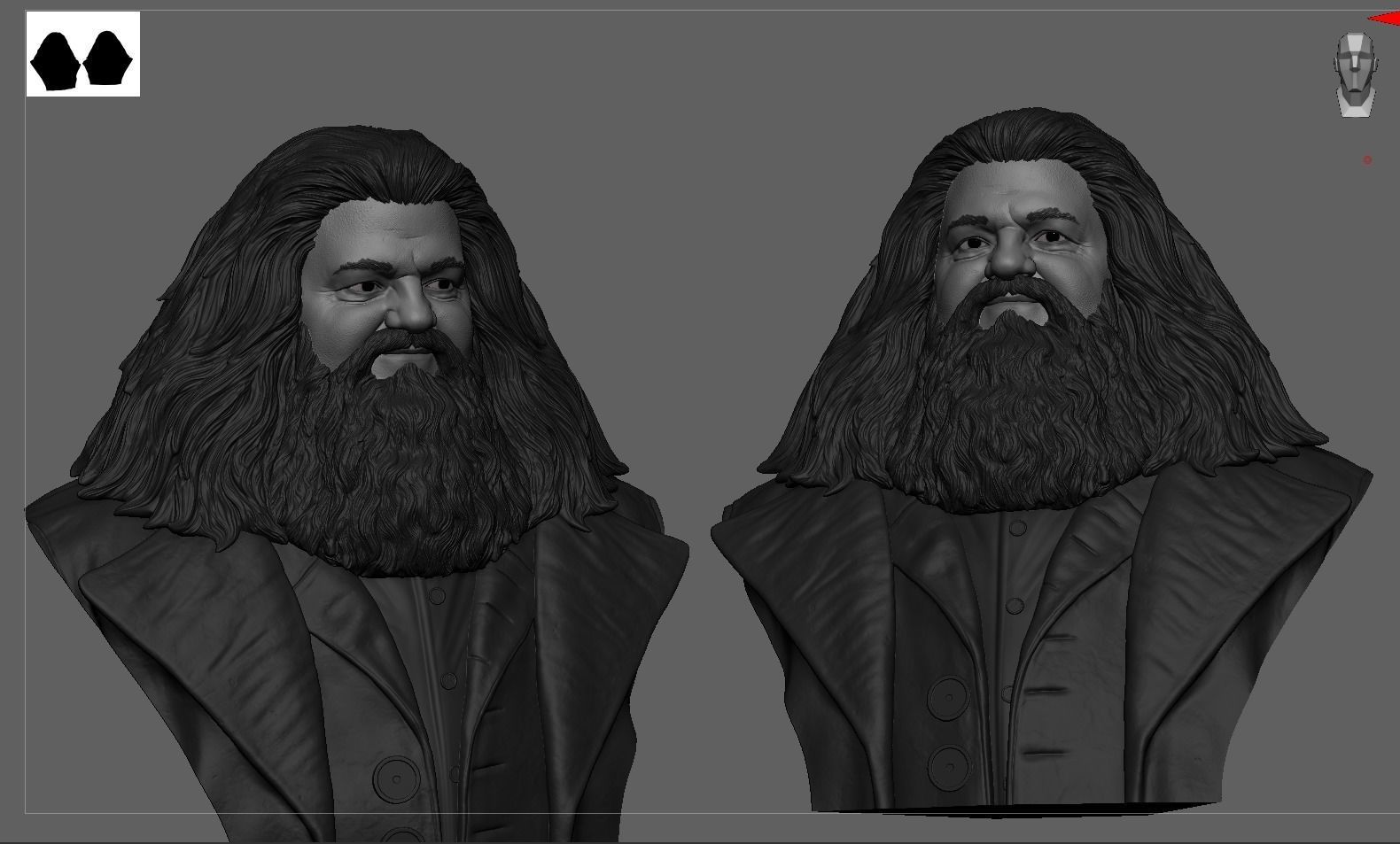 Rubeus Hagrid Bust 3D print model_3
