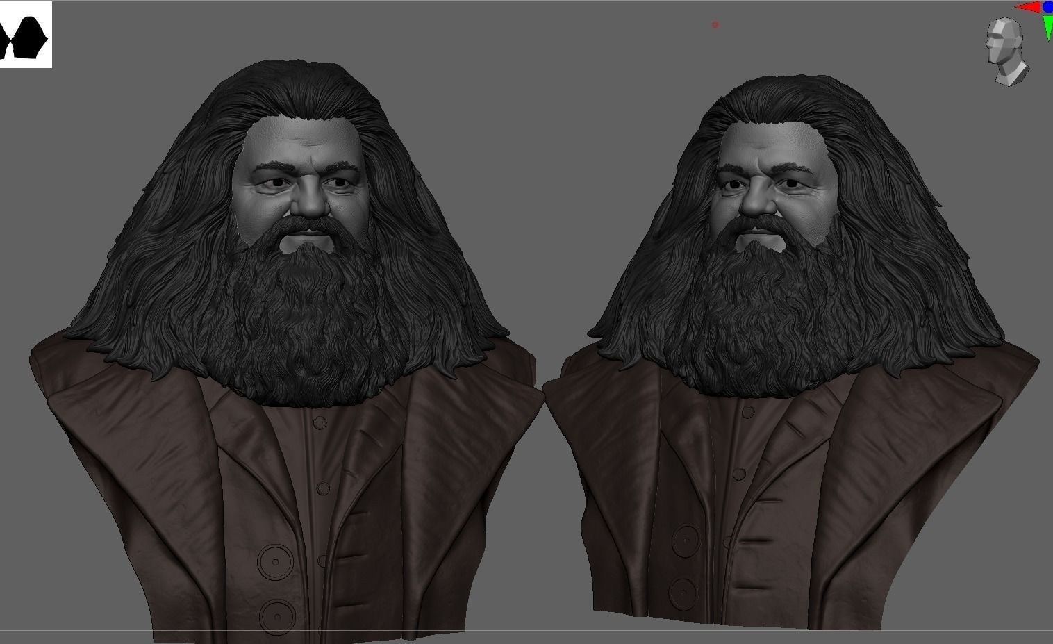 Rubeus Hagrid Bust 3D print model_5