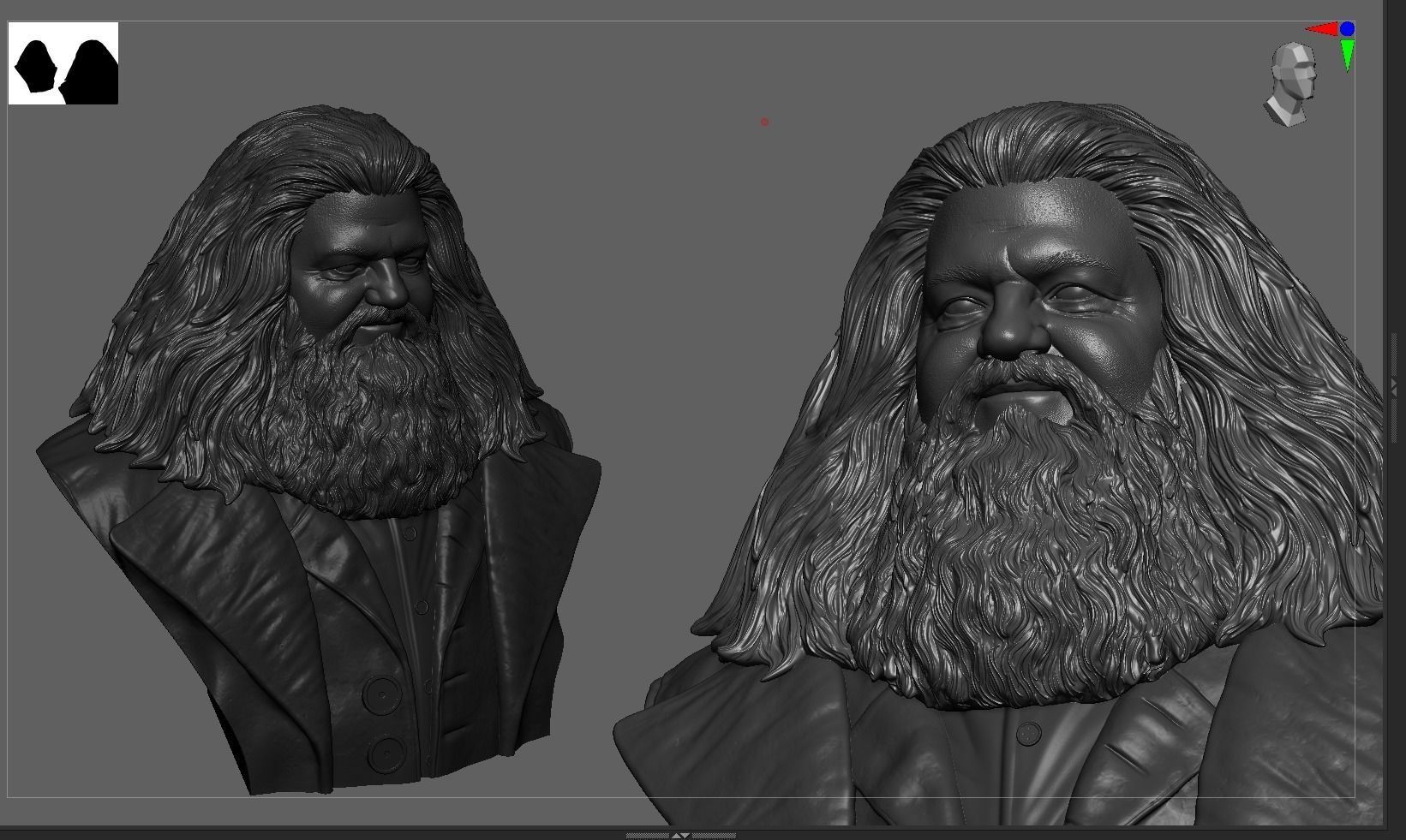 Rubeus Hagrid Bust 3D print model_8