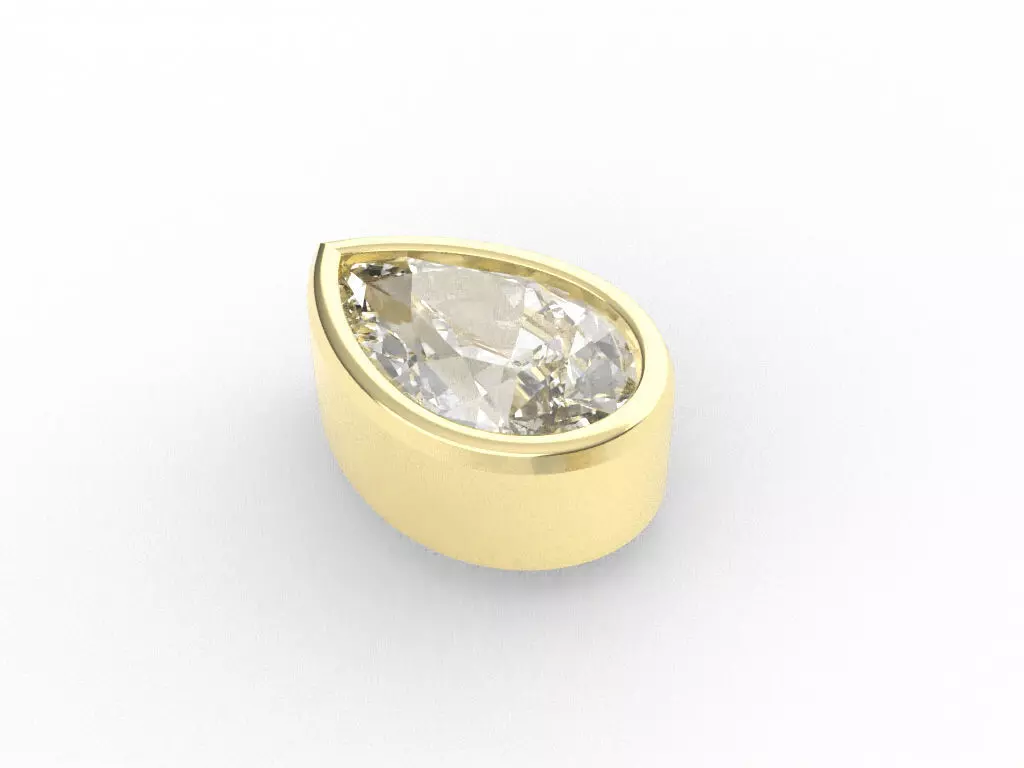Ready-made Pear Cut Stone Setting Goldsmith Semi-finished 3D print model_0