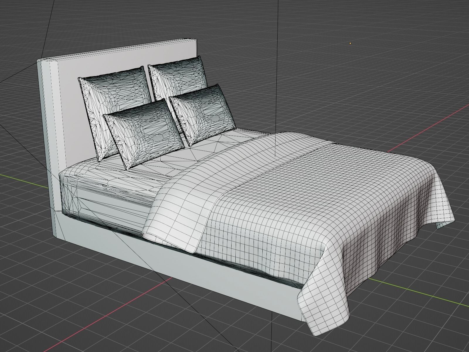 Checkers Bed 3D model_3