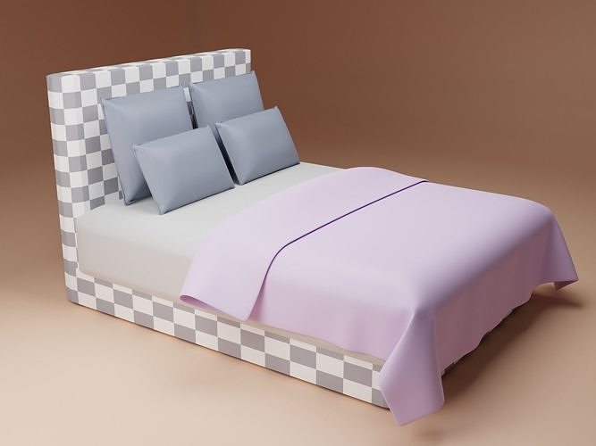 Checkers Bed 3D model