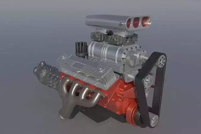 Chevrolet Big Block 454 Supercharger 3D print model 6