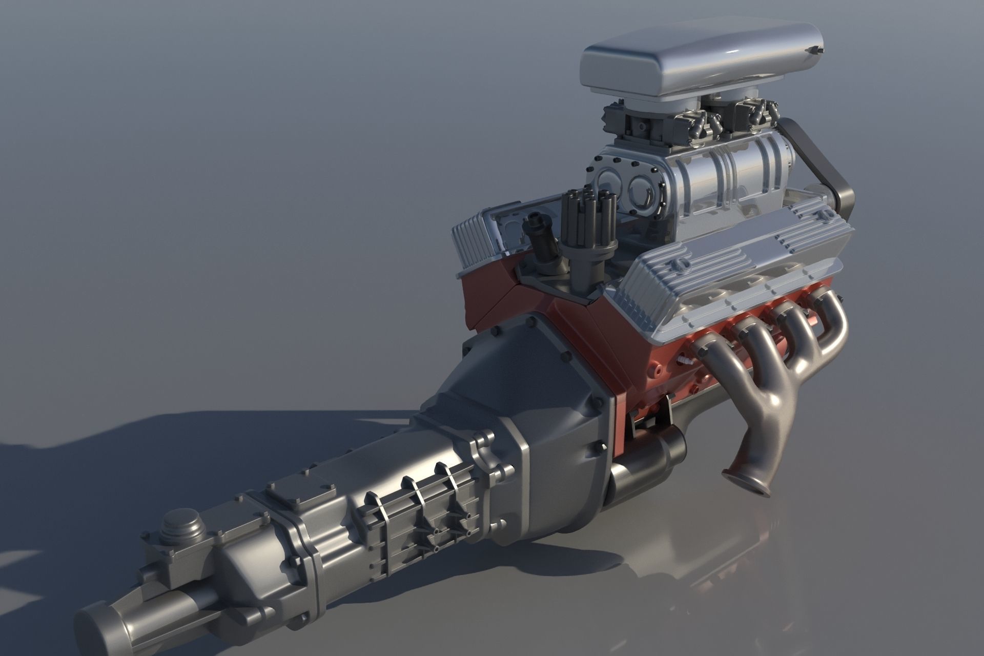 Chevrolet Big Block 454 Supercharger 3D print model_3