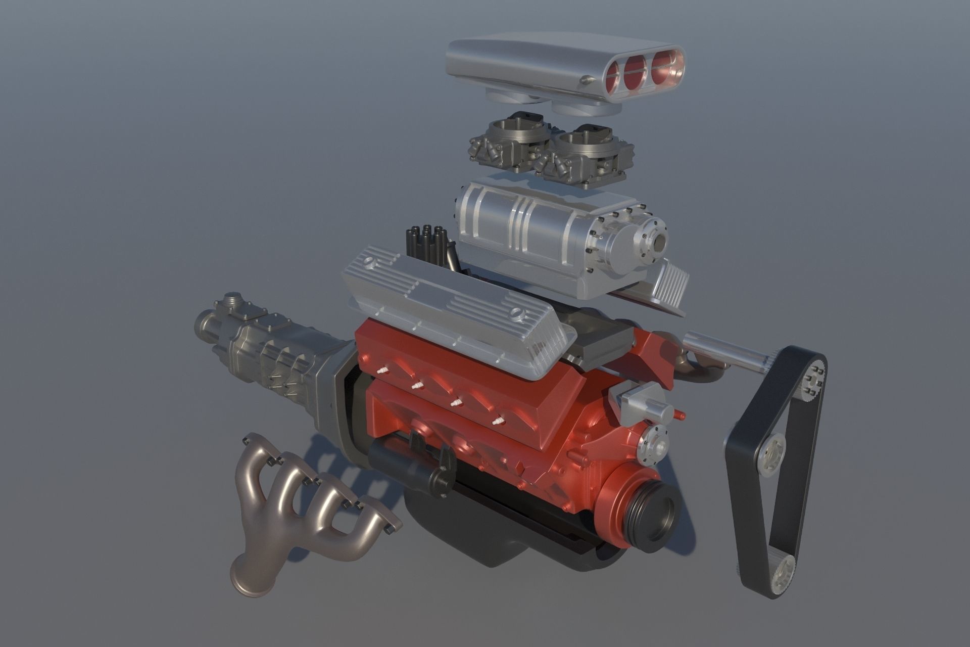 Chevrolet Big Block 454 Supercharger 3D print model_7