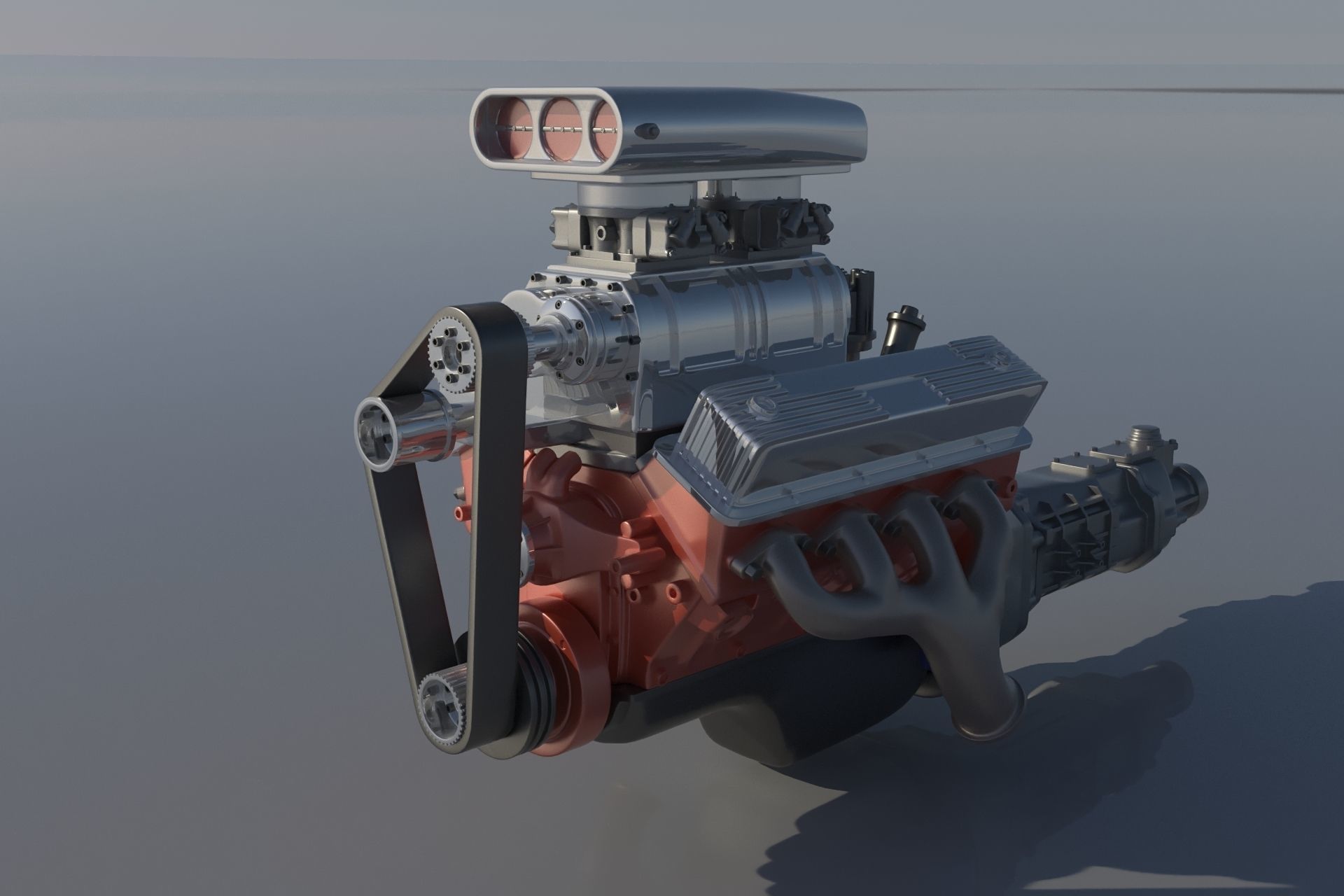 Chevrolet Big Block 454 Supercharger 3D print model_0