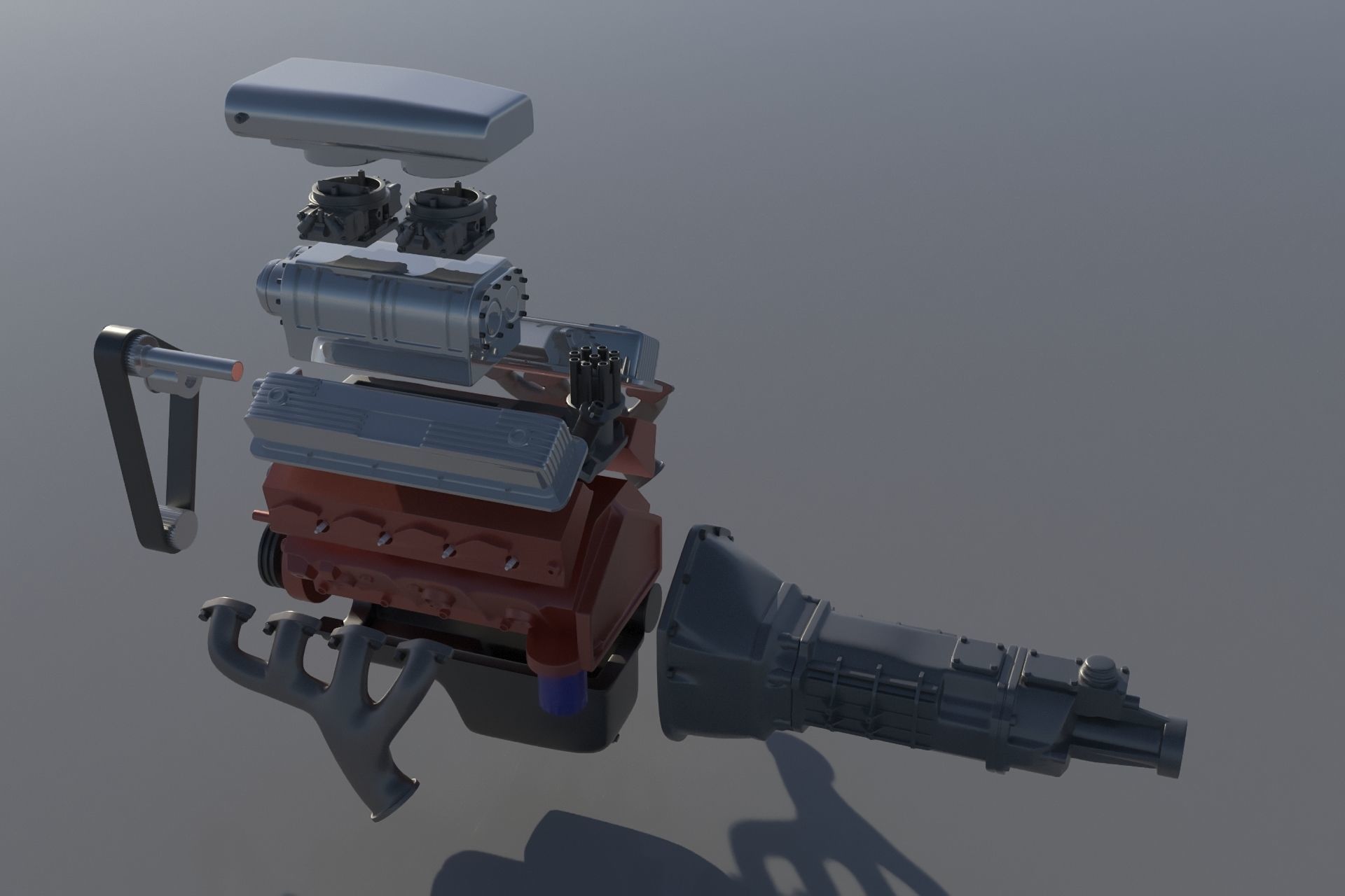 Chevrolet Big Block 454 Supercharger 3D print model_9