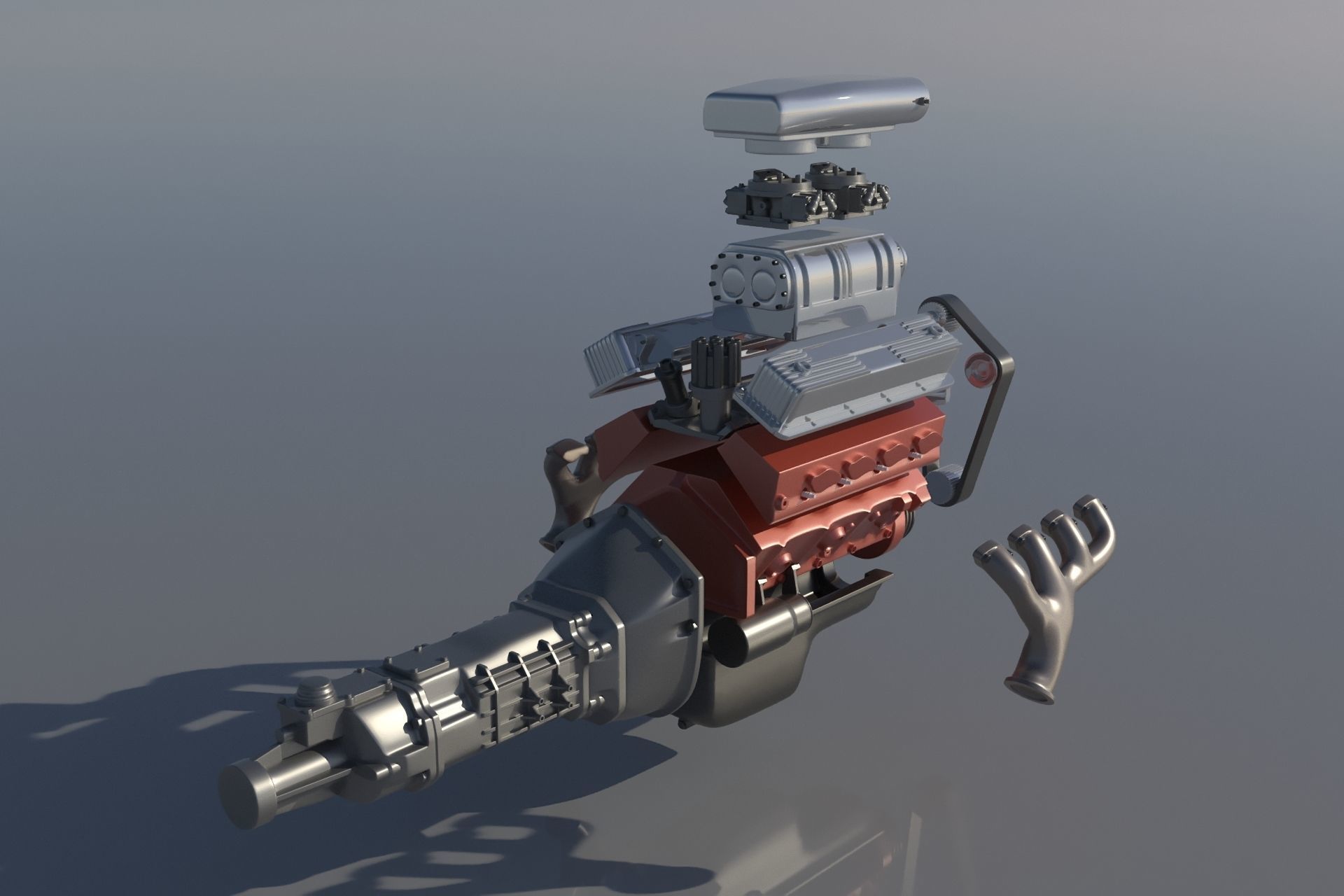 Chevrolet Big Block 454 Supercharger 3D print model_10