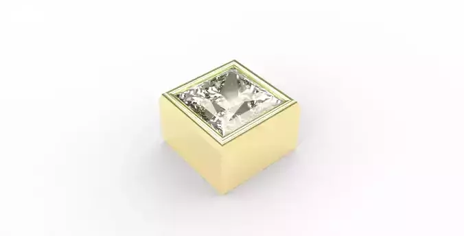 Ready-made Princesscut Stone Setting Goldsmith Semi-finished 3D print model