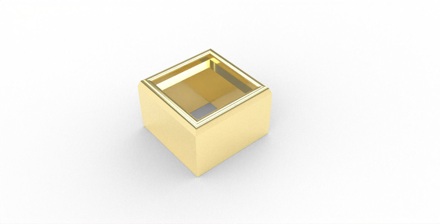 Ready-made Princesscut Stone Setting Goldsmith Semi-finished 3D print model_2