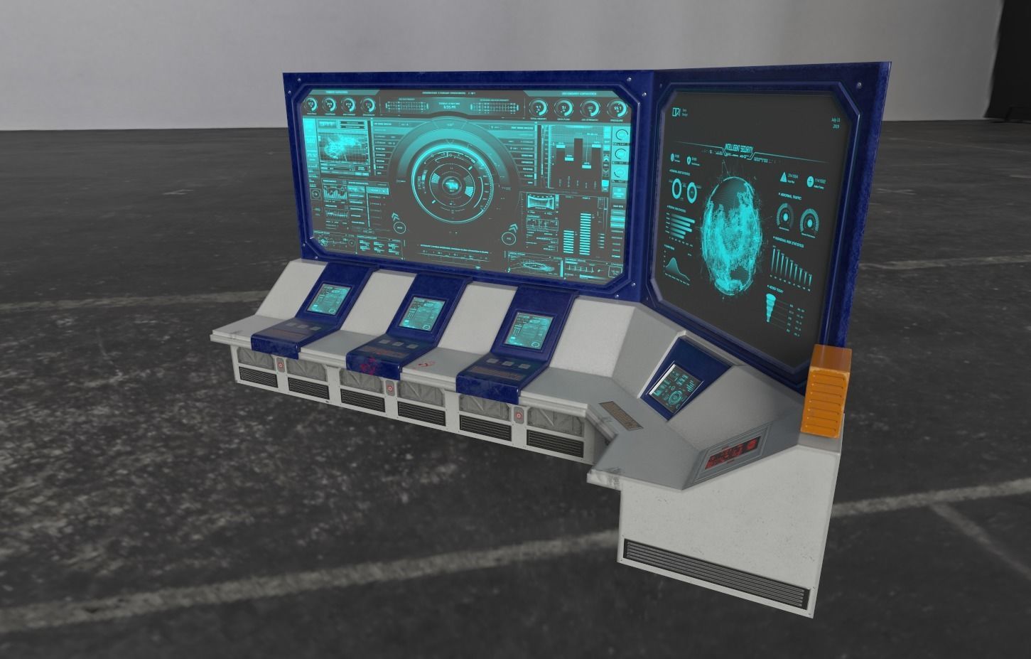 Sci Fi Control Panel Low-poly 3D model_1