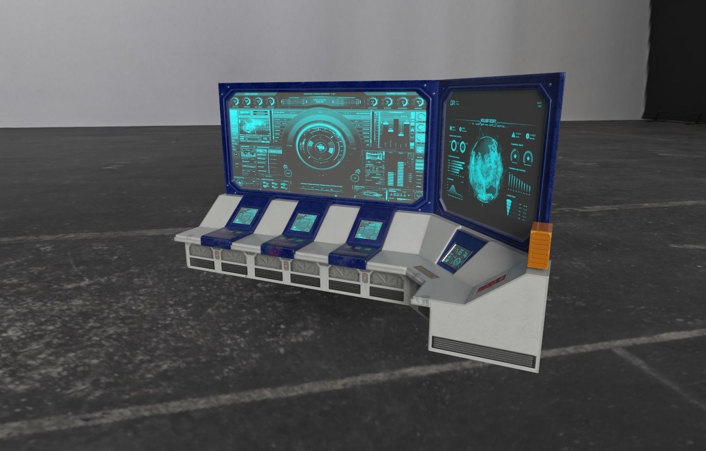 Sci Fi Control Panel Low-poly 3D model_4