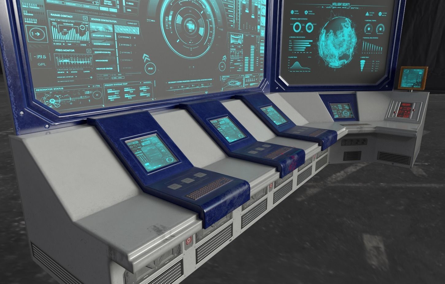 Sci Fi Control Panel Low-poly 3D model_2