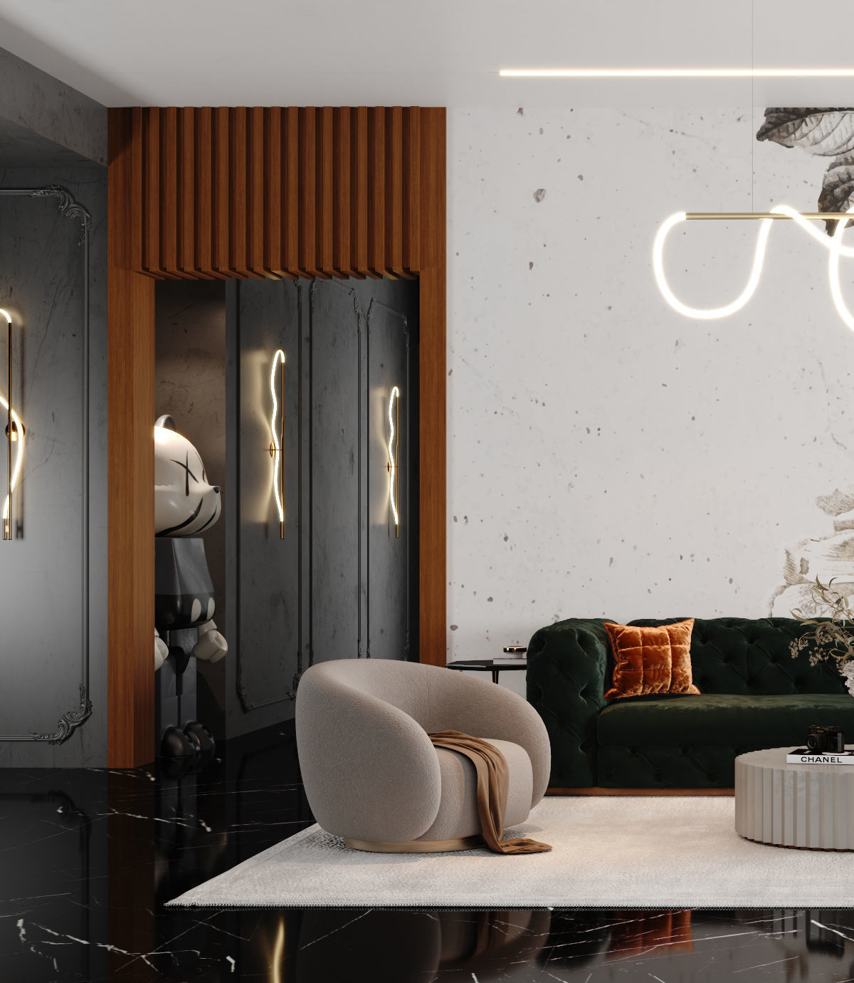 Modern Luxury living room 3D model 3D model_2