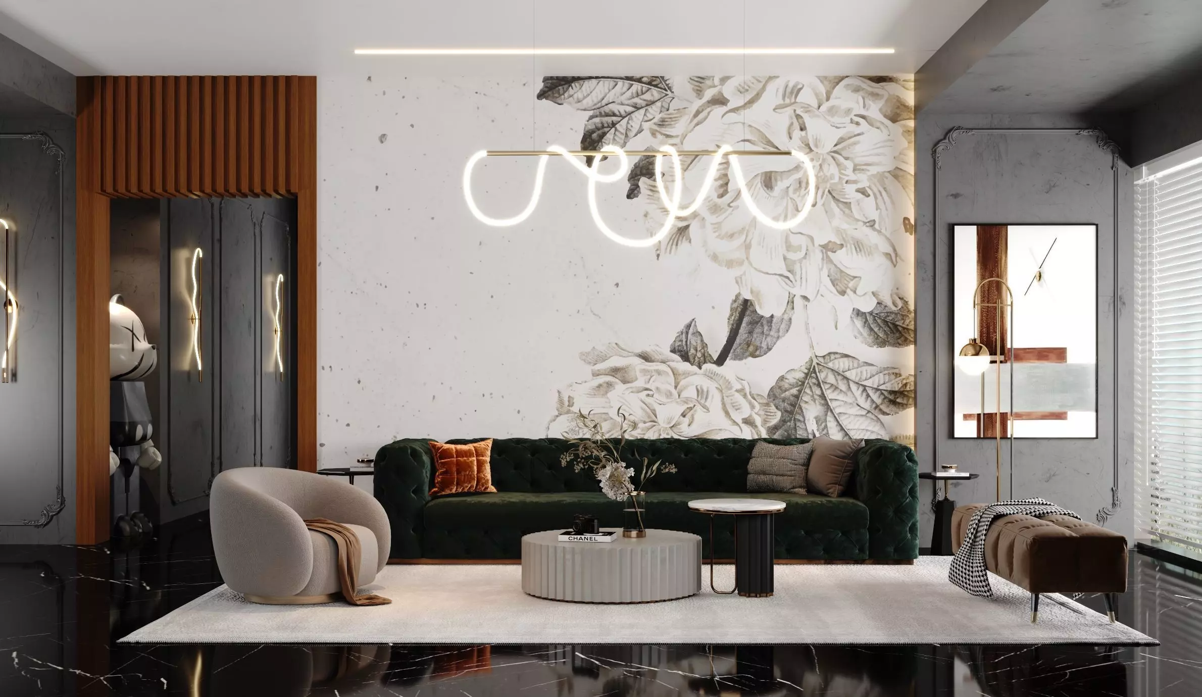 Modern Luxury living room 3D model 3D model_0