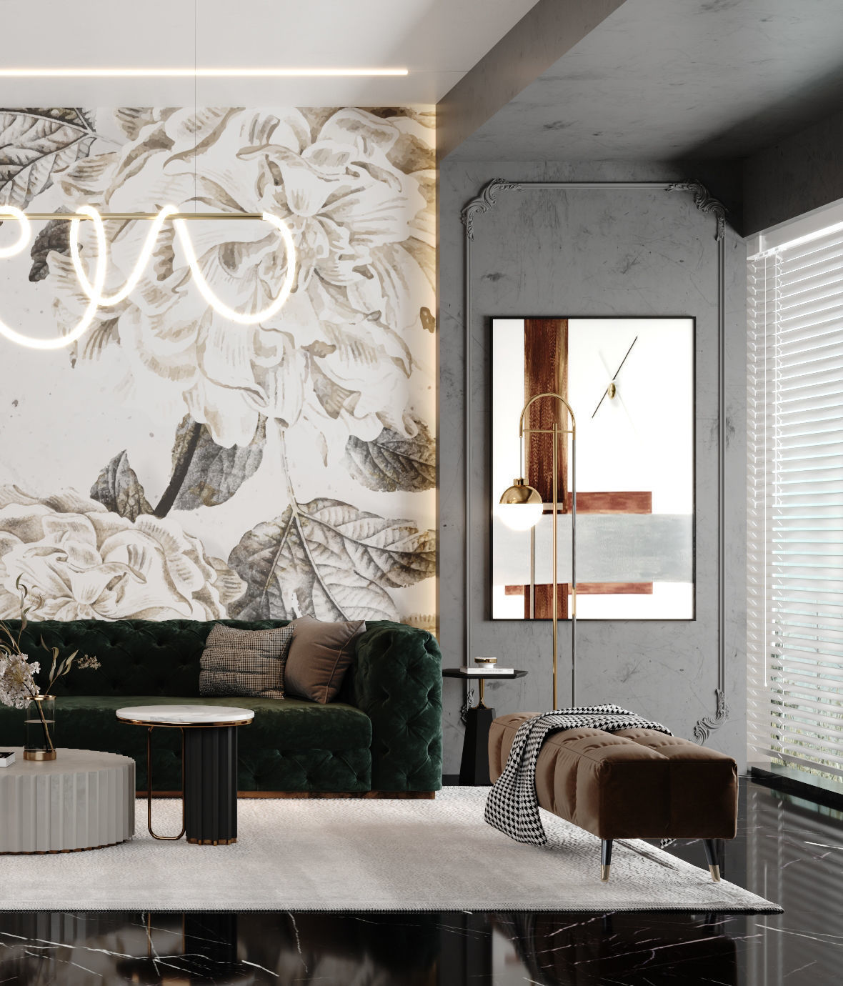 Modern Luxury living room 3D model 3D model_3