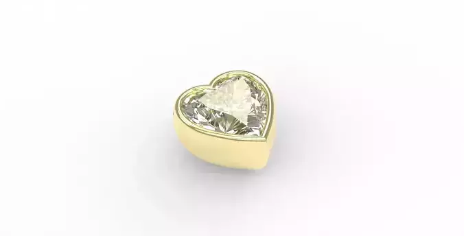 Ready-made Heart Cut Stone Setting Goldsmith Semi-finished 3D print model