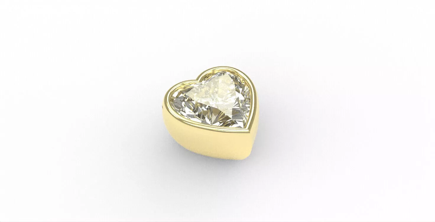 Ready-made Heart Cut Stone Setting Goldsmith Semi-finished 3D print model