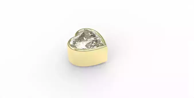 Ready-made Heart Cut Stone Setting Goldsmith Semi-finished 3D print model