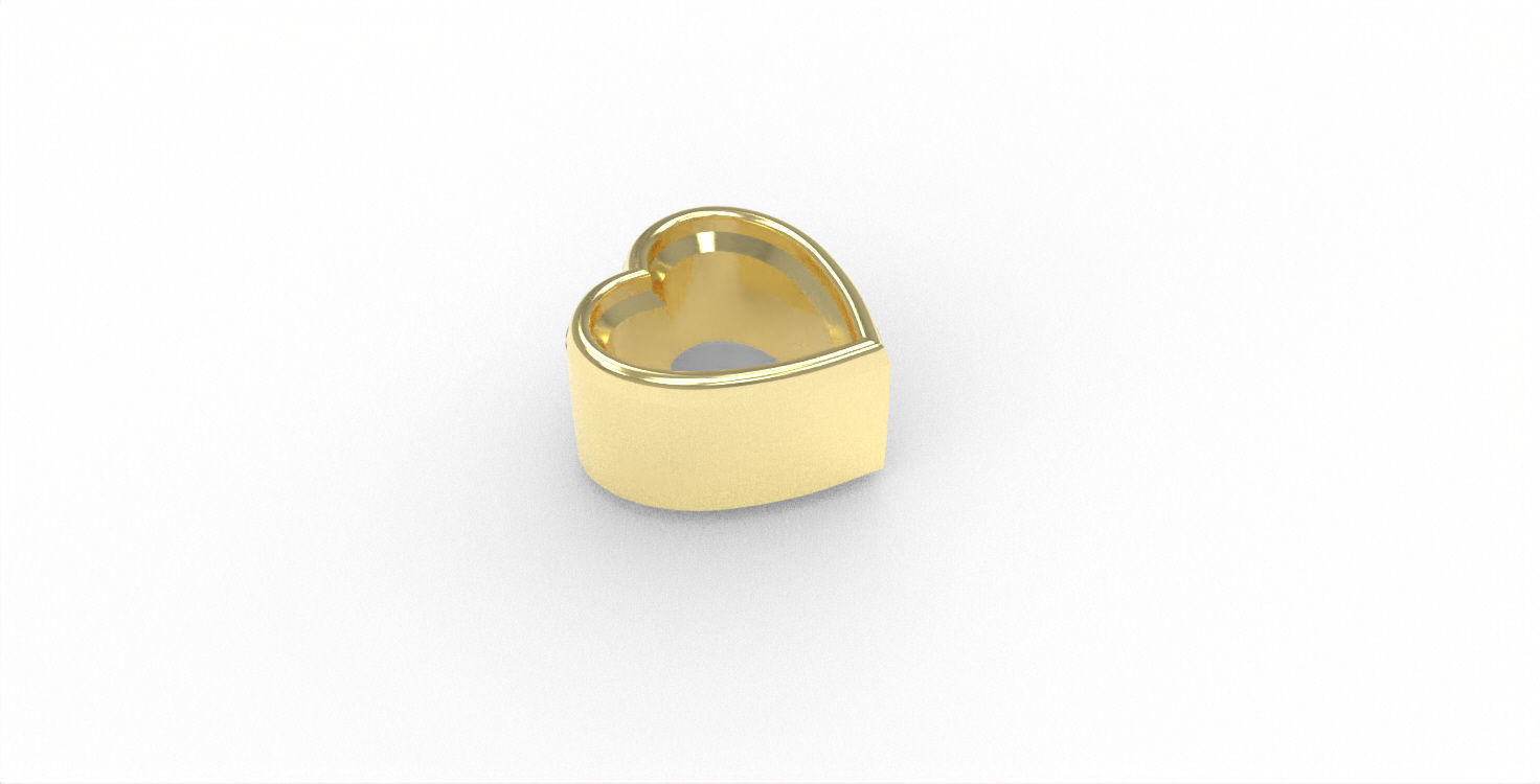 Ready-made Heart Cut Stone Setting Goldsmith Semi-finished 3D print model_1