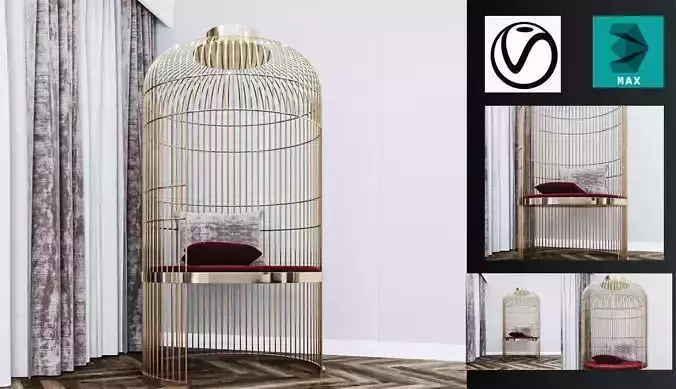 Cage Chair 02 3D model