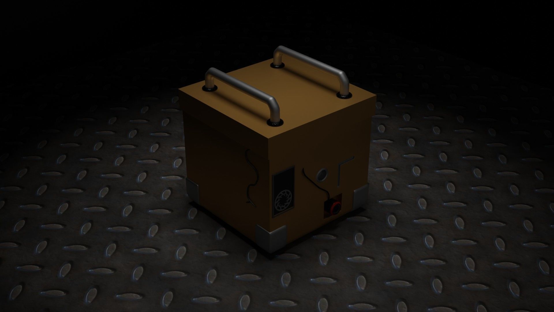 Technology box Low-poly 3D model_2