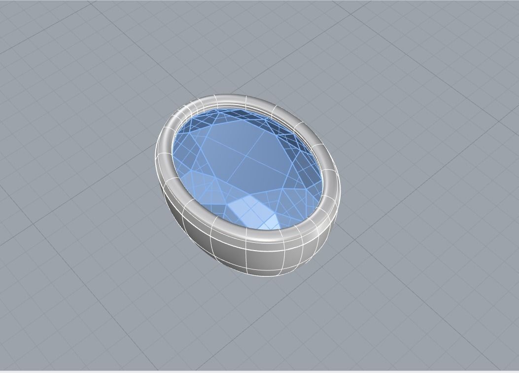 Ready-made Oval Cut Stone Setting Goldsmith Semi-finished 3D print model_3